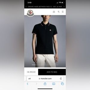 MONCLER Logo Polo Shirt , 100 % authentic .